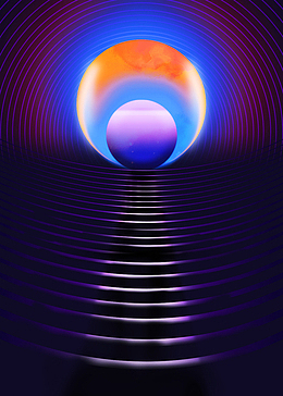 创意蓝紫色渐变圆环背景图