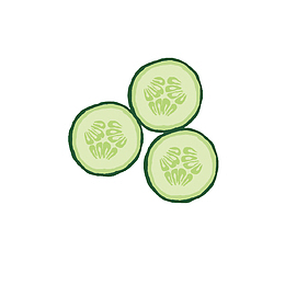 三片绘画小青黄瓜片