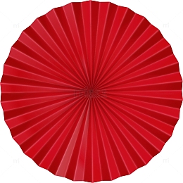 红色中国风圆形扇子