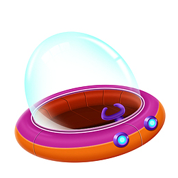 精致飞碟飞船PNG素材