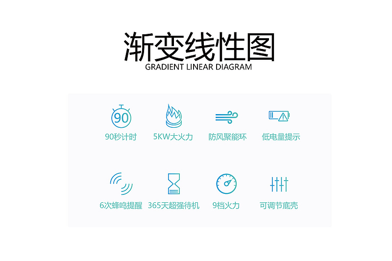 煤气灶渐变线性（无版权，可商用）