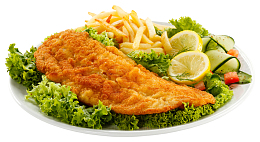 超高清鸡排薯条水果沙拉拼盘