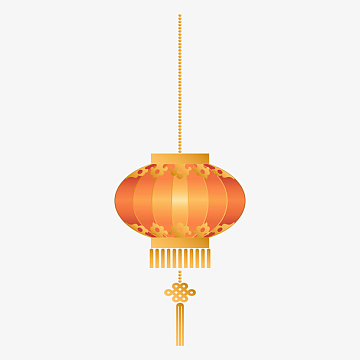 黄色灯笼矢量png