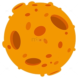 漂浮卡通星球黄色