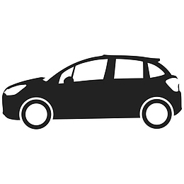简单黑白私家车