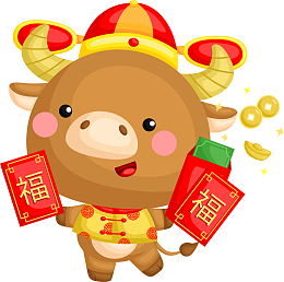 2021春节牛红包五福临门