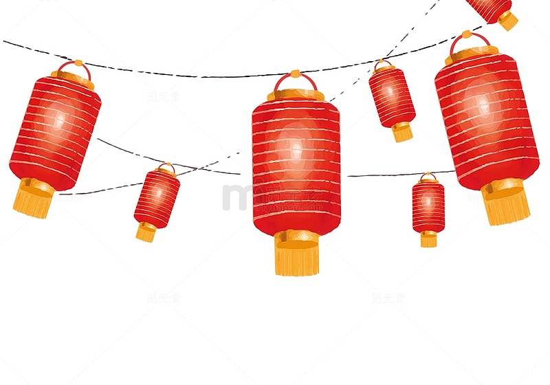 除夕灯笼 红色灯笼 中国风 装饰