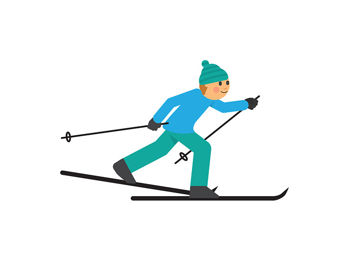 卡通滑雪形象