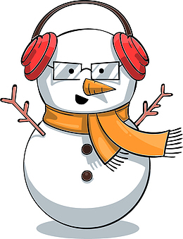 戴耳机的小雪人