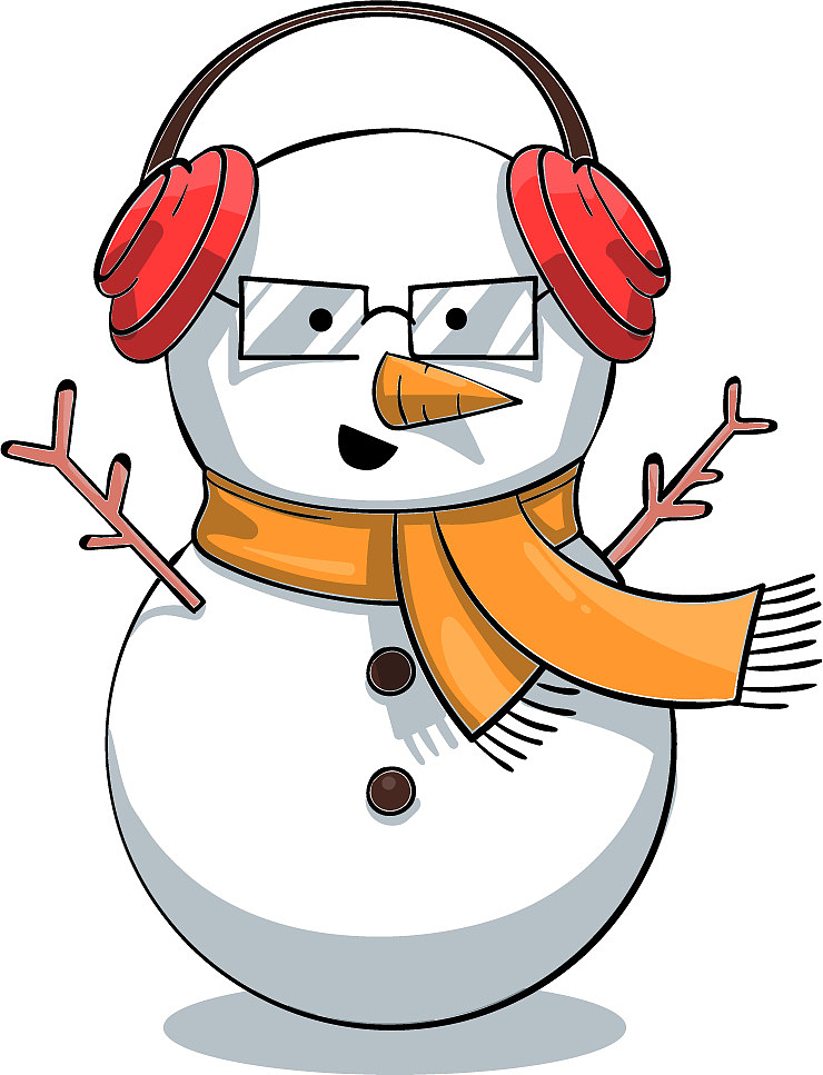 戴耳机的小雪人