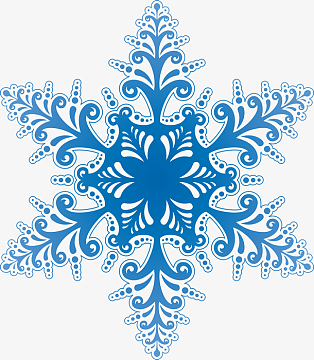 精细的蓝色雪花片一个