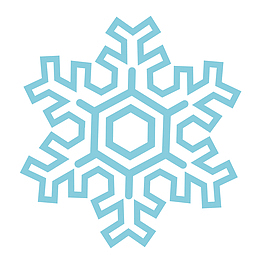 一片蓝色的雪花几何对称图形