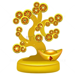 中国风 元宝树