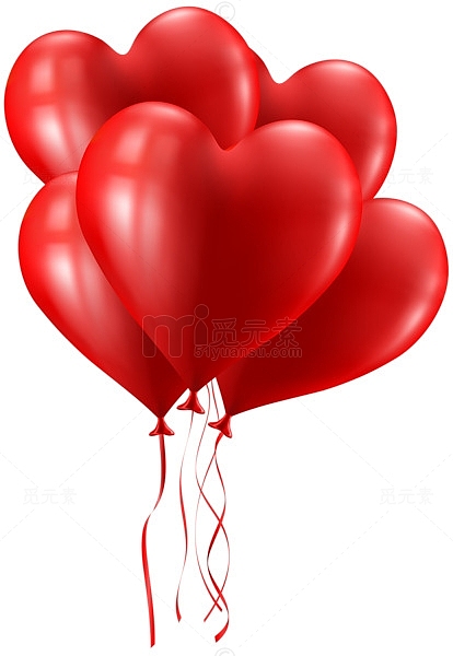 一簇情人节红色气球