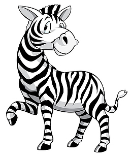 可爱的卡通斑马