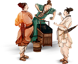 古代人物角色喝茶奏乐