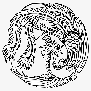 圆形凤凰素材_圆形凤凰图片元素-觅元素