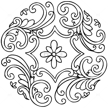 国潮  传统图案 圆形标 花纹