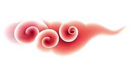 渐变祥云花纹中国风红色