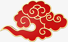 年货节c4d立体红色祥云,云朵