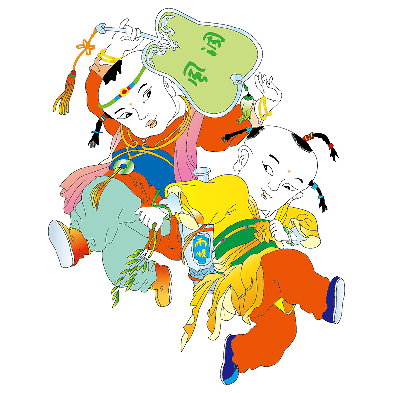 春节元素 新年 传统文化 招财童子