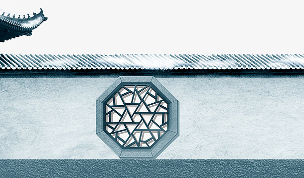 古风屋檐中国风瓦墙亭台楼阁古风窗格