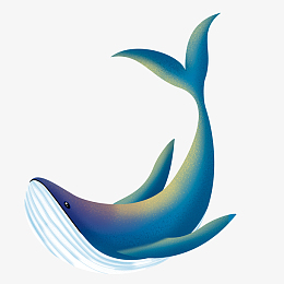 一只彩色的鲸鱼