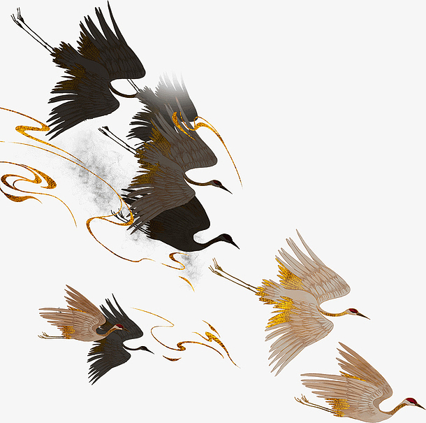 中国风 仙鹤 抠图 水墨免抠素材免费下载_觅元素51yuansu.com