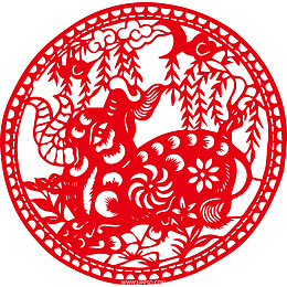 新春剪纸牛年PNG素材