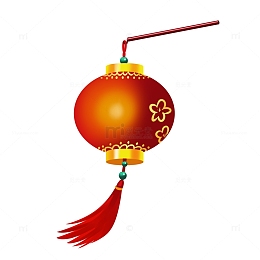 新年红色梅花手 提灯笼手绘