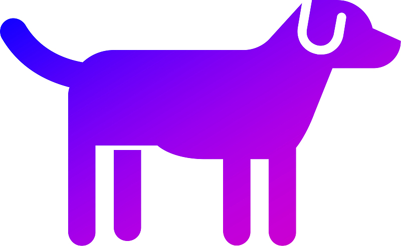 蓝紫色，渐变，狗，矢量，放大，方便