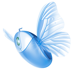 长翅膀的蓝鼠标