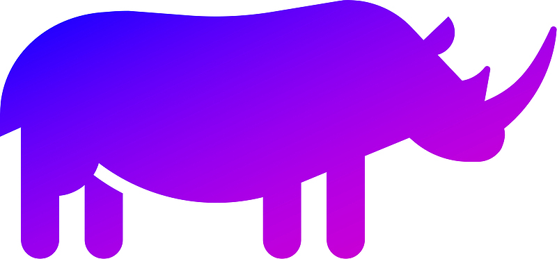 蓝紫色，渐变，犀牛，矢量，放大，方便