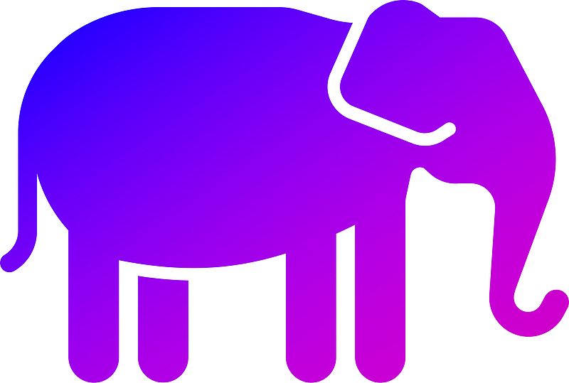 蓝紫色，渐变，大象，矢量，放大，方便