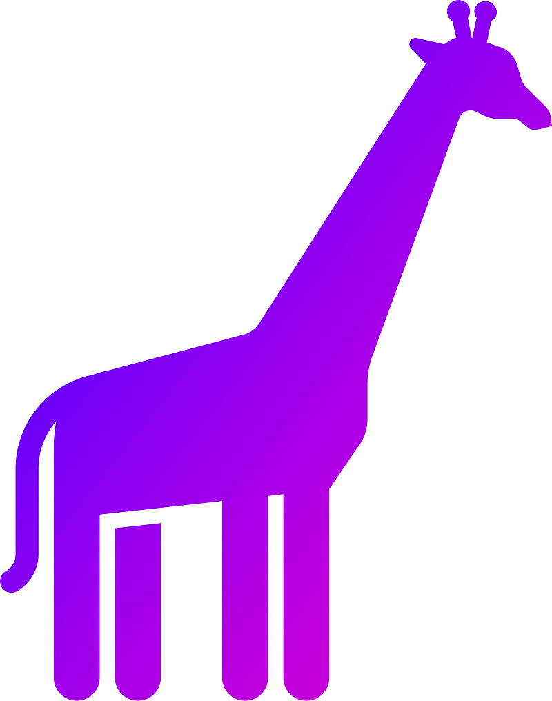 蓝紫色，渐变，长颈鹿，矢量，放大，方便