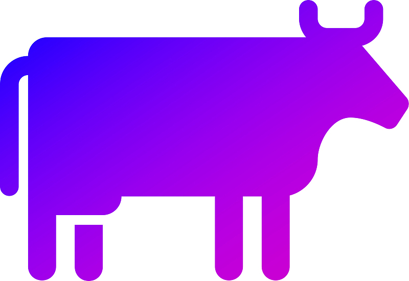 蓝紫色，渐变，牛，矢量，放大，方便