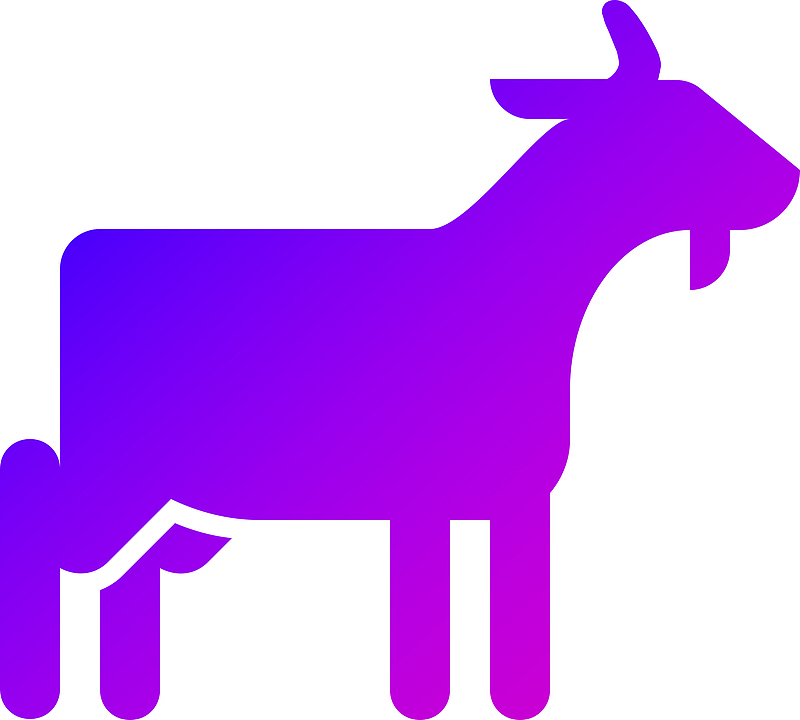 蓝紫色，渐变，山羊，矢量，放大，方便
