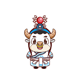 新年元素京剧小牛