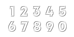 线条矢量数字艺术字PNG素材