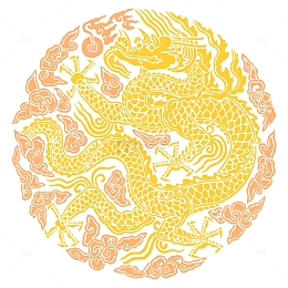 祥云纹理盘龙装饰背景元素