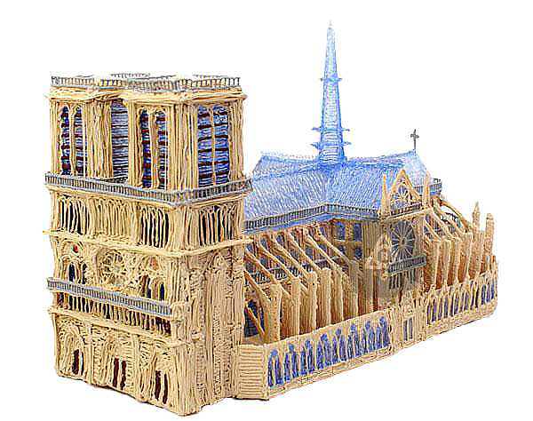 3D绘画巴黎圣母院