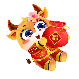 2021牛年卡通牛牛PSD