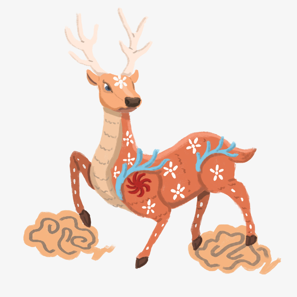 中国风吉祥麋鹿