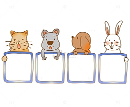 好多动物标题边框