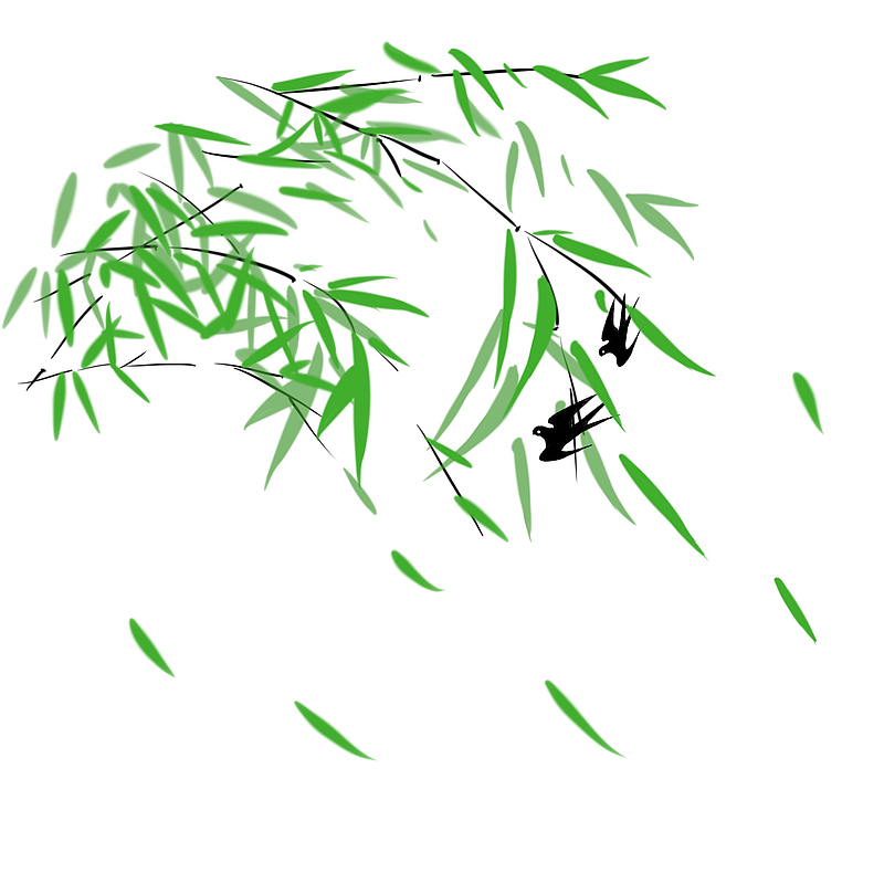 燕子在柳树上飞