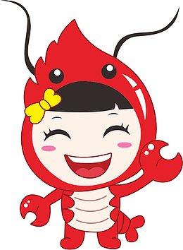 矢量卡通小龙虾