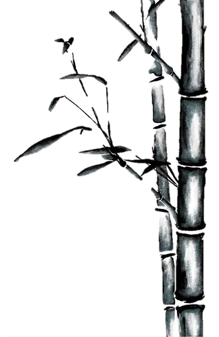 水墨系列山水画之竹子细节