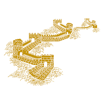 万里长城山水画png国潮建筑素材psdjpg