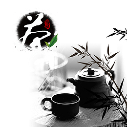 茶道茶叶茶杯绿叶