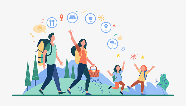 家庭外出旅行聚餐